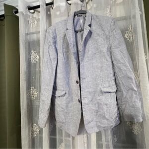 Cubavera Collection Delave Sport Coat Men's Large Light Gray/Stone Long Sleeve